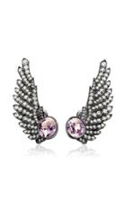 Moda Operandi Margaret Jewels One Of A Kind 18k Tarnished White Gold Wing Earrings