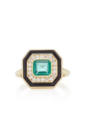 Andrew Glassford Museum Series Emerald 18k Yellow Gold Ring