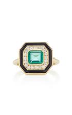 Andrew Glassford Museum Series Emerald 18k Yellow Gold Ring