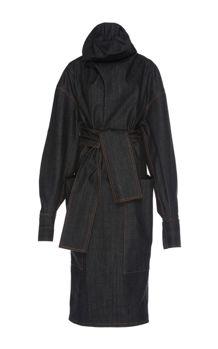 Wanda Nylon Turtleneck Denim Dress