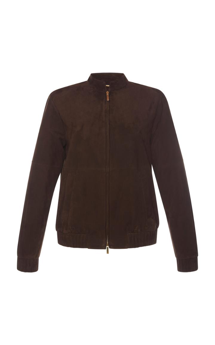 Alberta Ferretti Suede Bomber