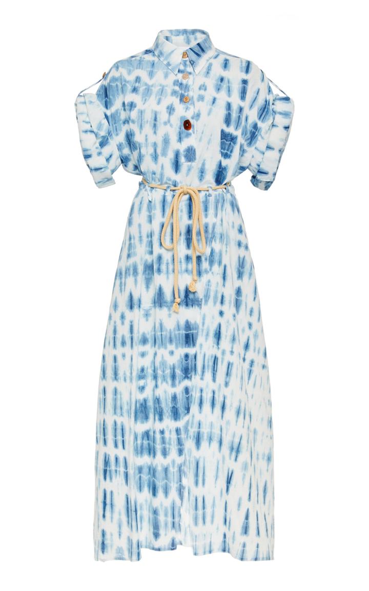 Moda Operandi Nanushka Hanna Cotton Tie Dye Midi Dress Size: M