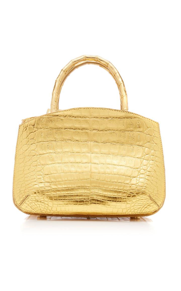 Nancy Gonzalez Frankie Metallic Crocodile Top Handle Bag
