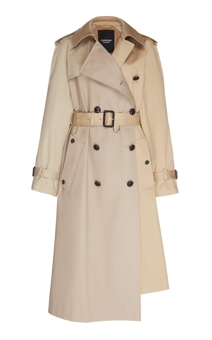 Calvin Klein 205w39nyc Oversized Double Breasted Cotton Gabardine Trench Coat