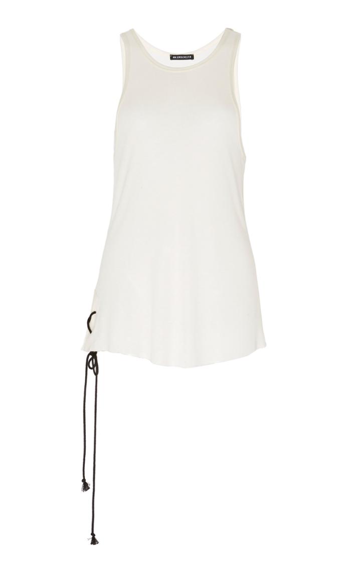 Ann Demeulemeester Lace-up Modal And Cashmere-blend Top