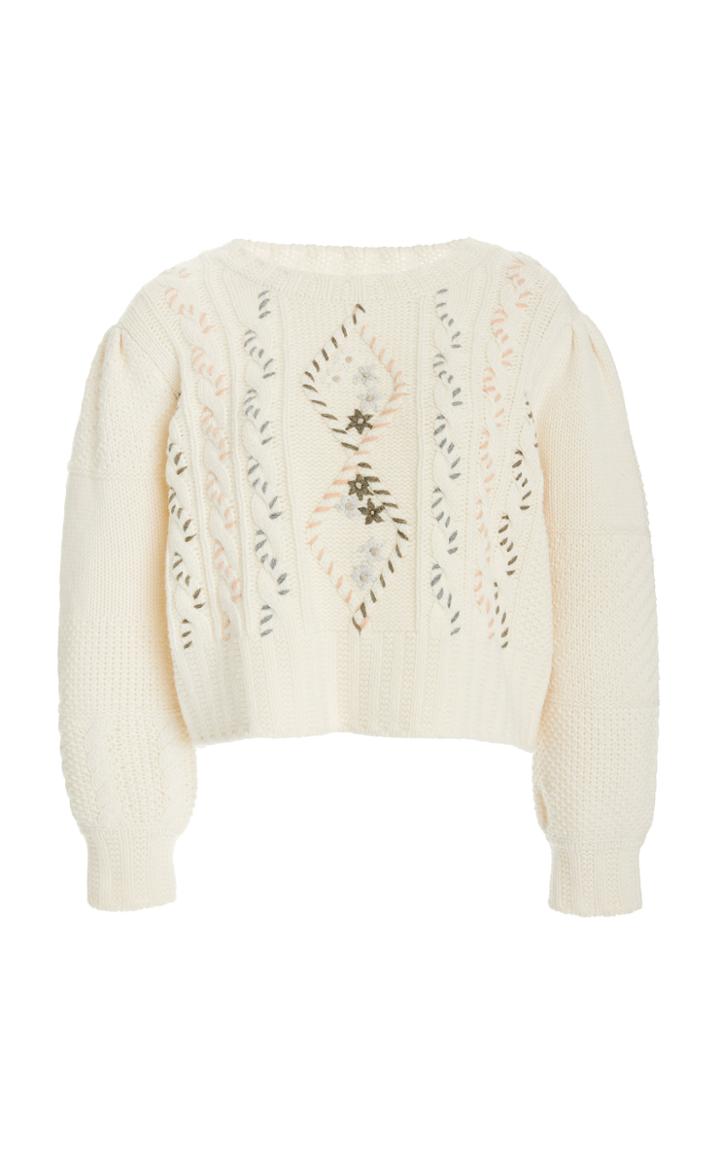 Moda Operandi Loveshackfancy Leni Cable-knit Sweater