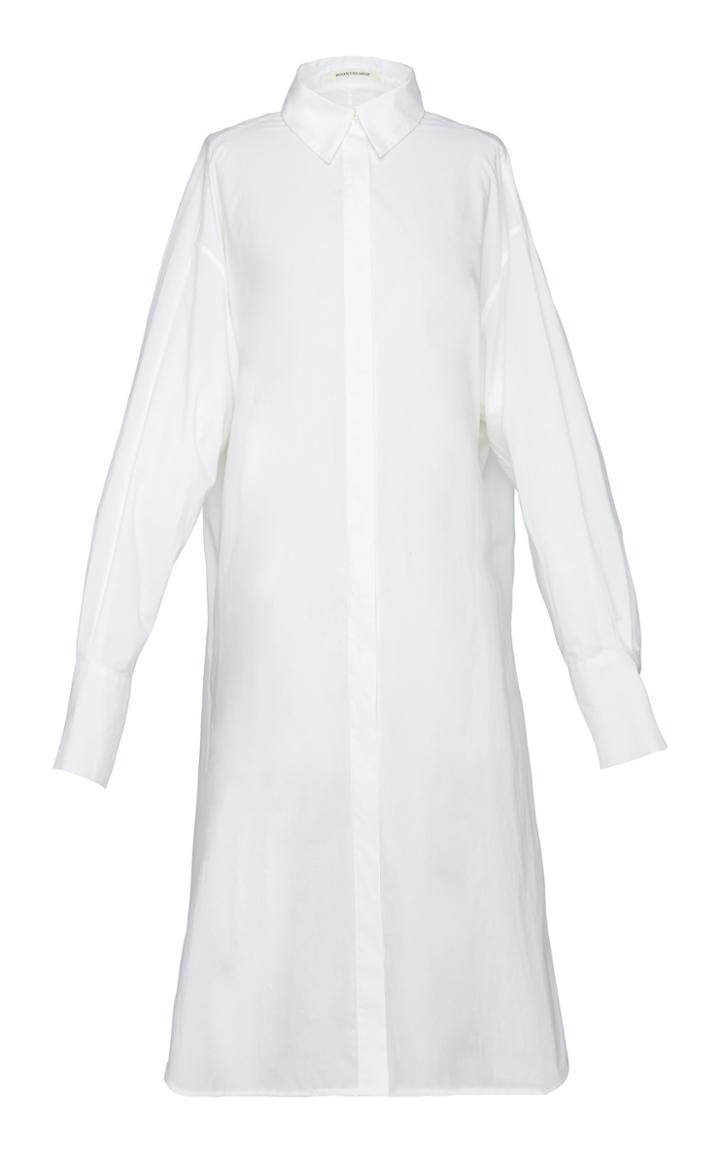 Boontheshop Collection Longline Collared Cotton Blouse