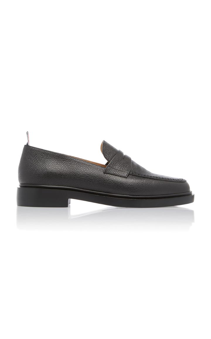 Thom Browne Pebble-grain Leather Penny Loafers