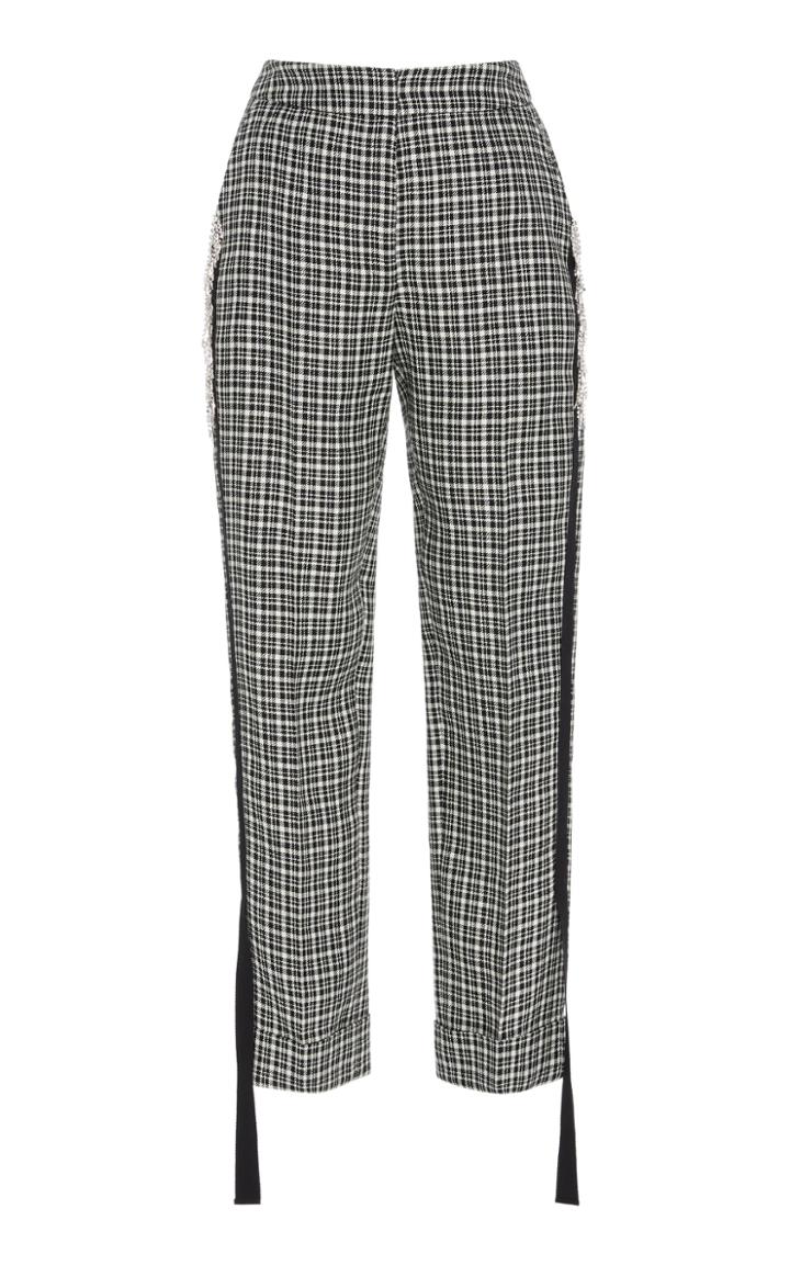 Moda Operandi Hellessy Musgrave Embellished Plaid Pants Size: 0
