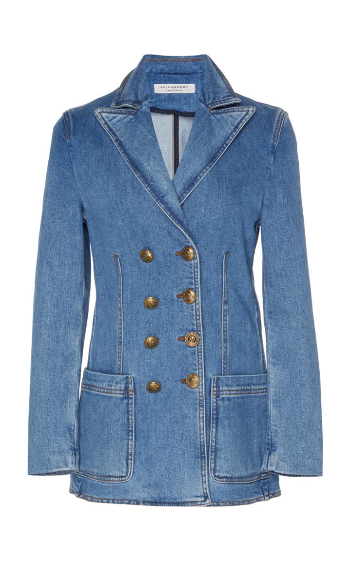 Philosophy Di Lorenzo Serafini Structured Denim Double-breasted Blazer