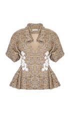 Razan Alazzouni Double Collar Tweed Jacket
