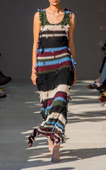 Moda Operandi Salvatore Ferragamo Fringed Crochet-knit Dress Size: 38