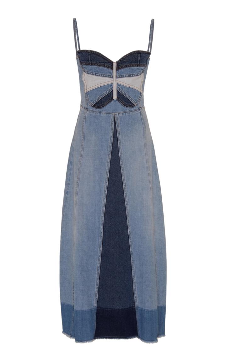 Moda Operandi Red Valentino Butterfly Denim Midi Dress Size: 36