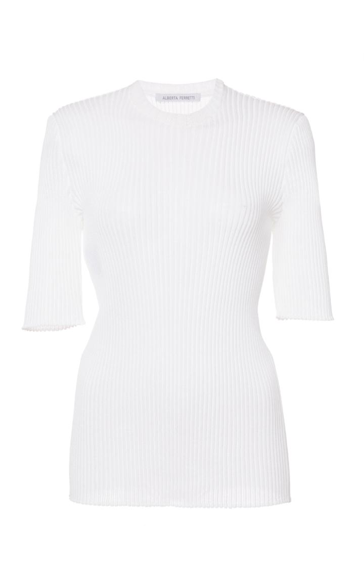 Moda Operandi Alberta Ferretti Viscose Blend Ribbed Top Size: 40