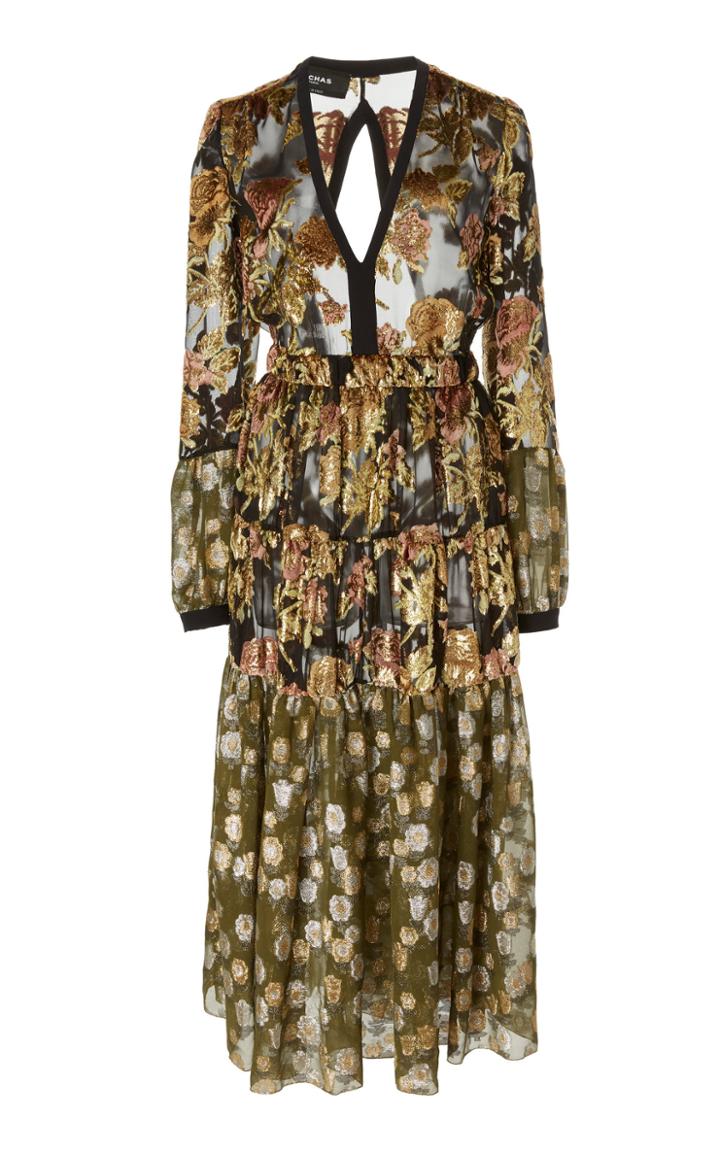 Rochas Mixed Jacquard Dress
