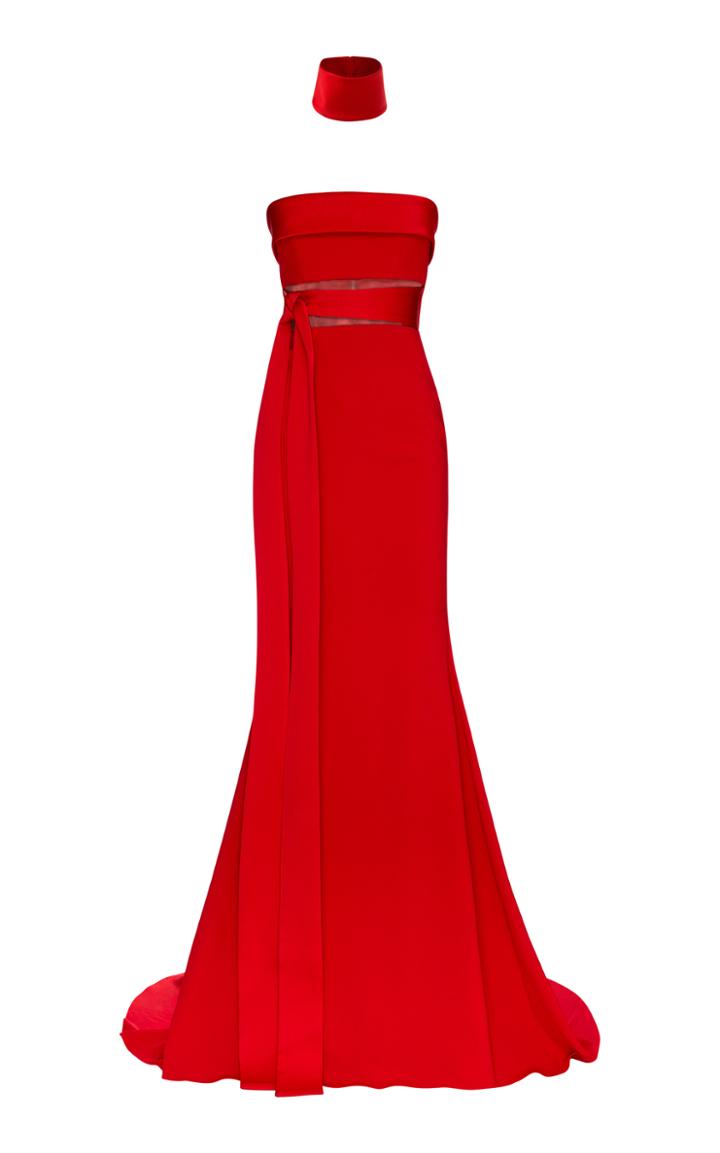 Alex Perry Royce Strapless Satin Tie Gown