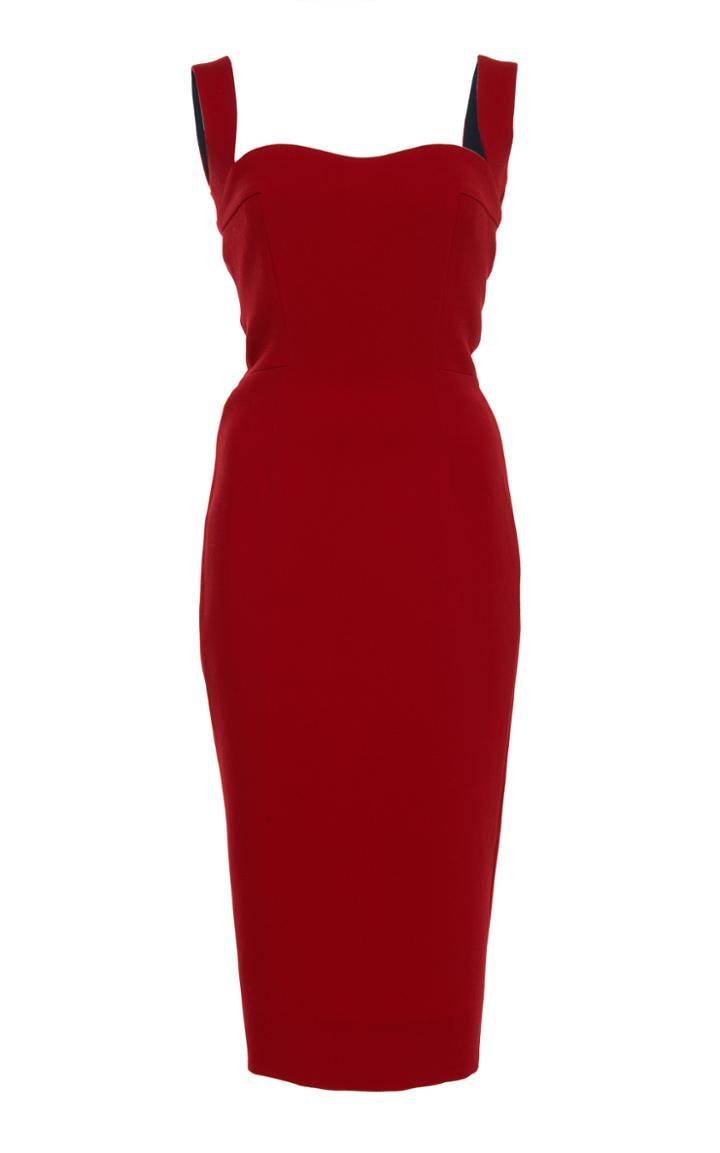 Victoria Beckham Wool Crepe Sheath Dress