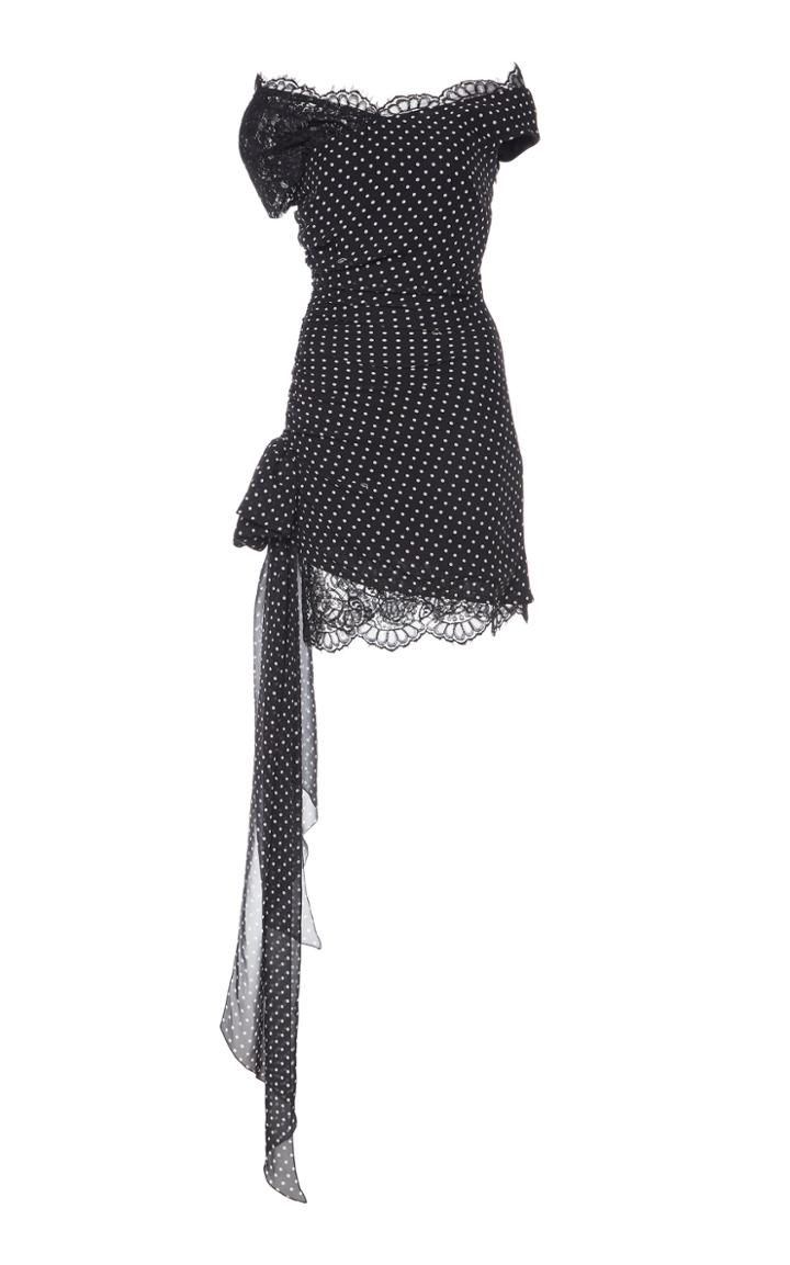 Dundas Lace-trimmed Polka-dot Silk Mini Dress