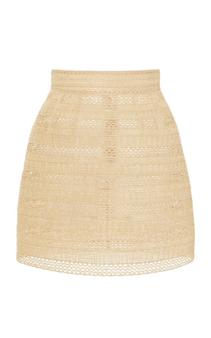 Moda Operandi Dolce & Gabbana Pointelle-trimmed Raffia Skirt Size: 38