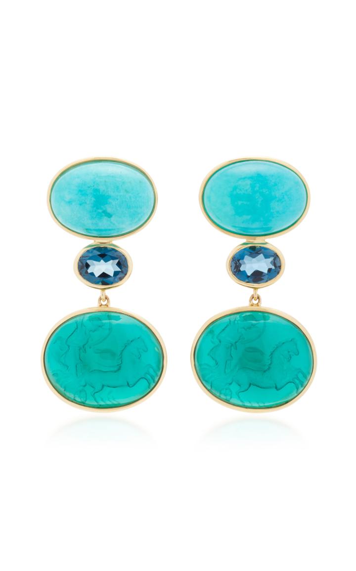 Bahina Green Venetian Multi-stone Earrings