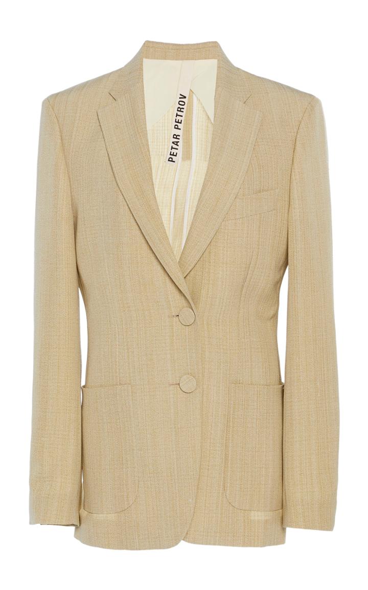Moda Operandi Petar Petrov Jaeda Silk-blend Blazer Size: 34