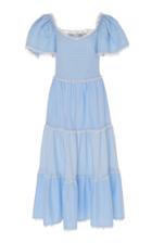 Luisa Beccaria Flutter Sleeve Cotton Midi Dress