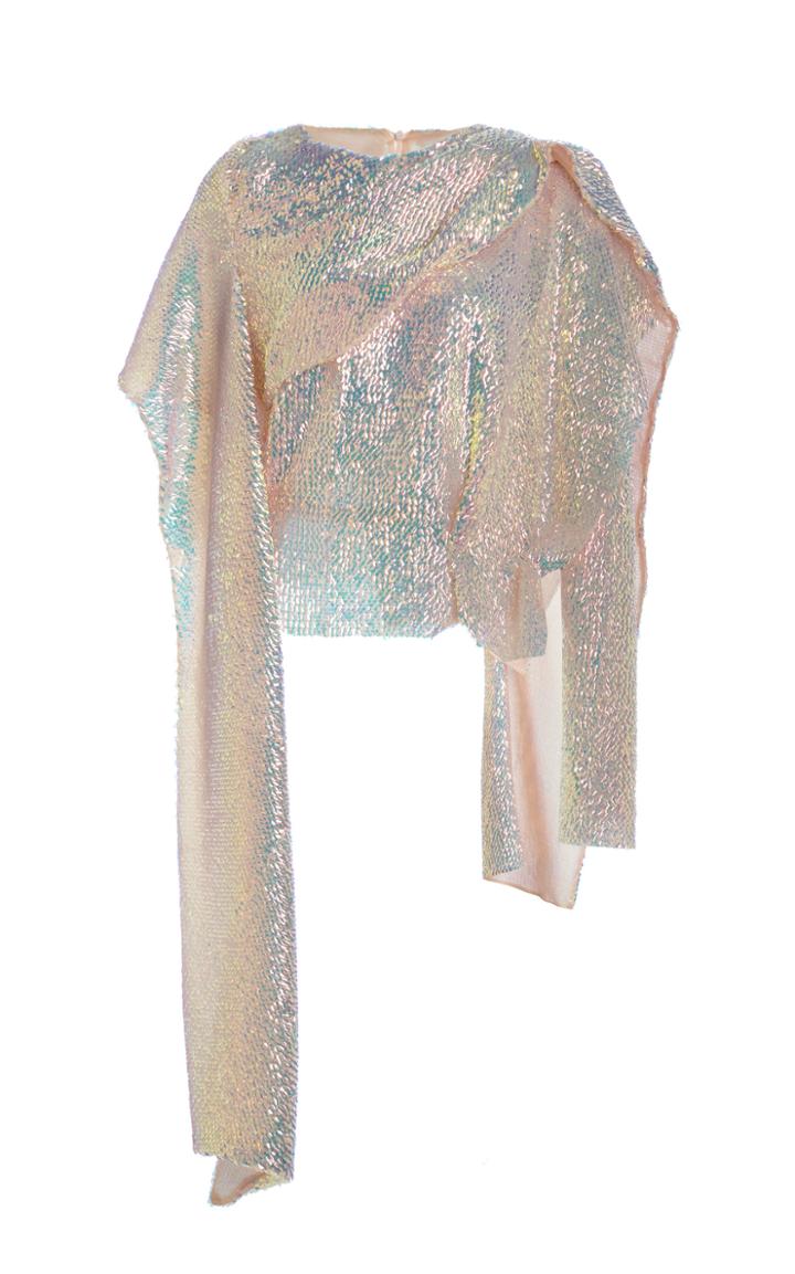 Moda Operandi A.w.a.k.e. Mode Draped Sequined Blouse