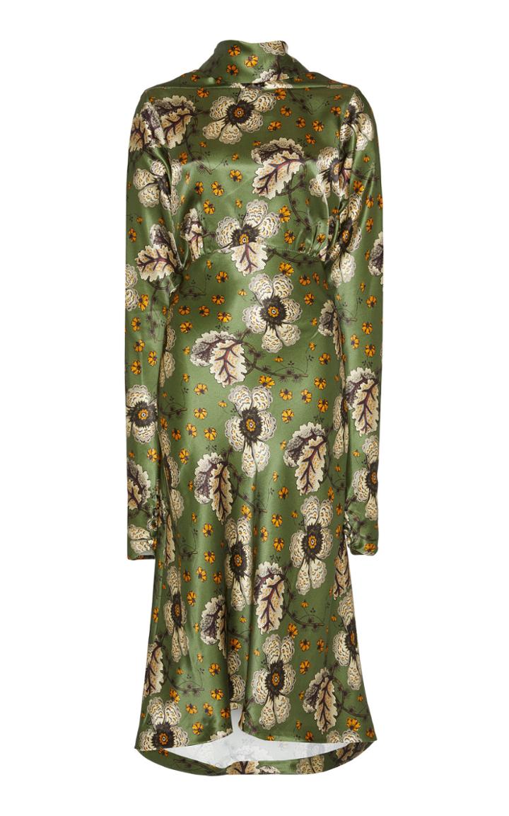 Etro Floral-print Satin Midi Dress