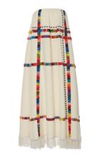 Jonathan Cohen Strapless Silk Crepe Grid Gown