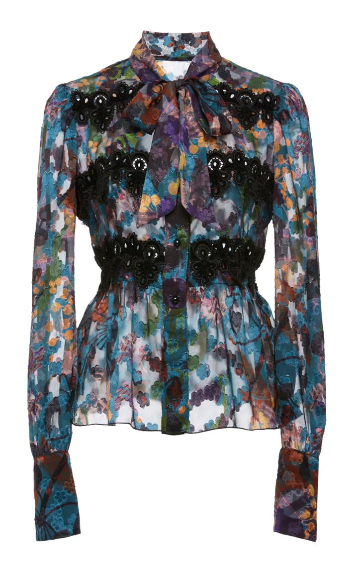 Anna Sui Sugar Plums Clip Jacquard Blouse