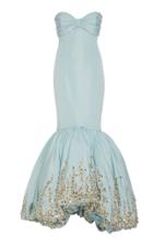 Elizabeth Kennedy Embroidered Silk-satin Mermaid Gown