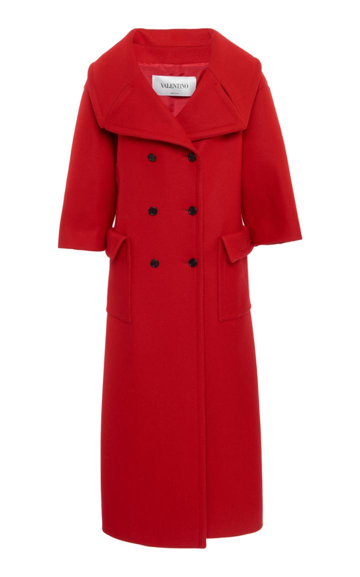 Moda Operandi Valentino Double-breasted Wool-blend Coat