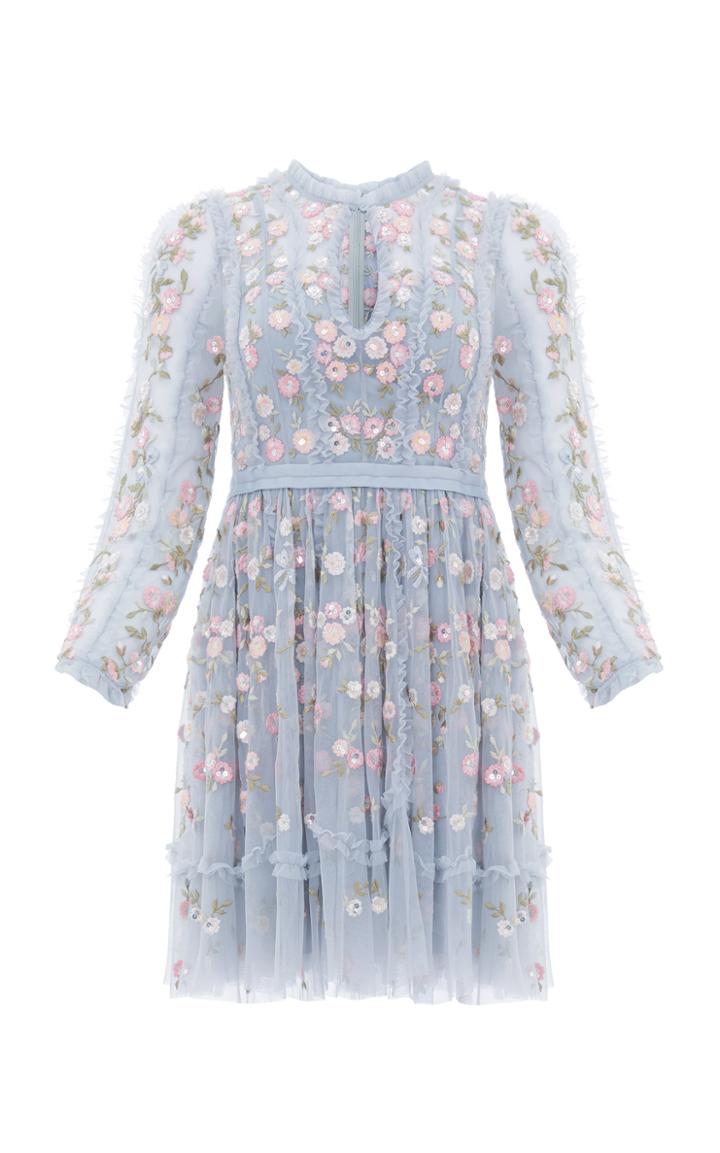 Needle & Thread Wallflower Embroidered Tulle Mini Dress
