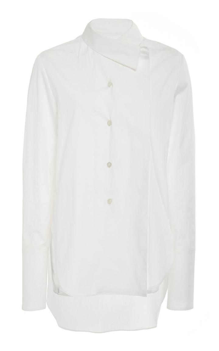 Oscar De La Renta Button Front Collared Blouse
