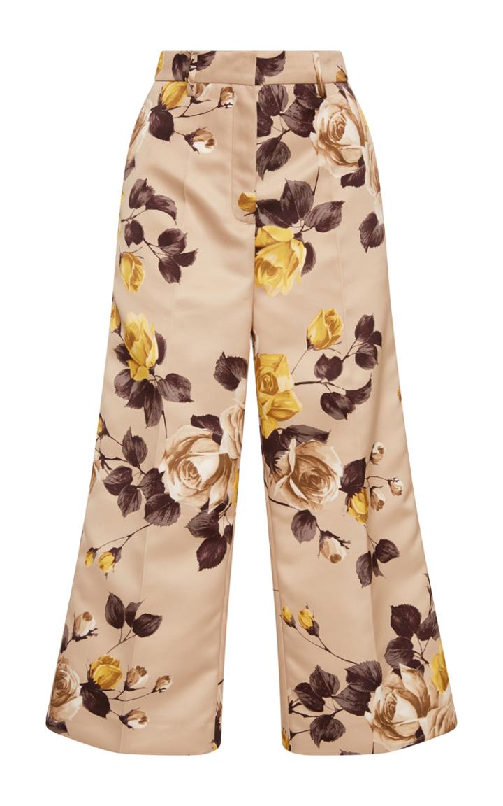 Rochas Cropped Floral-print Satin Pants