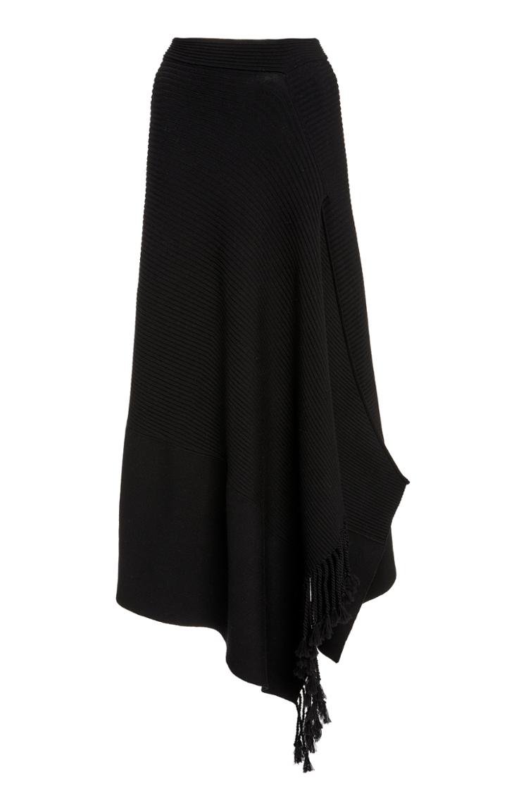 Moda Operandi Jonathan Simkhai Grace Fringed Wool-blend Crossover Skirt