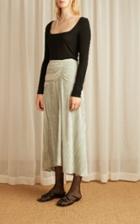 Moda Operandi Vince Ruched Velvet Midi Skirt