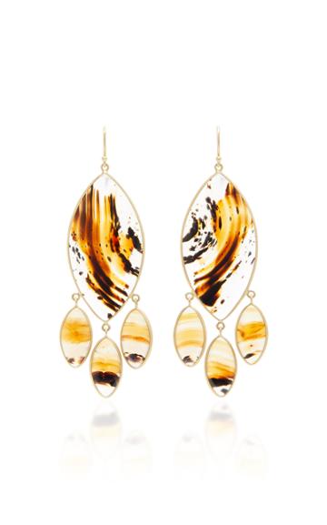 Kothari 18k Gold Agate Chandelier Earrings
