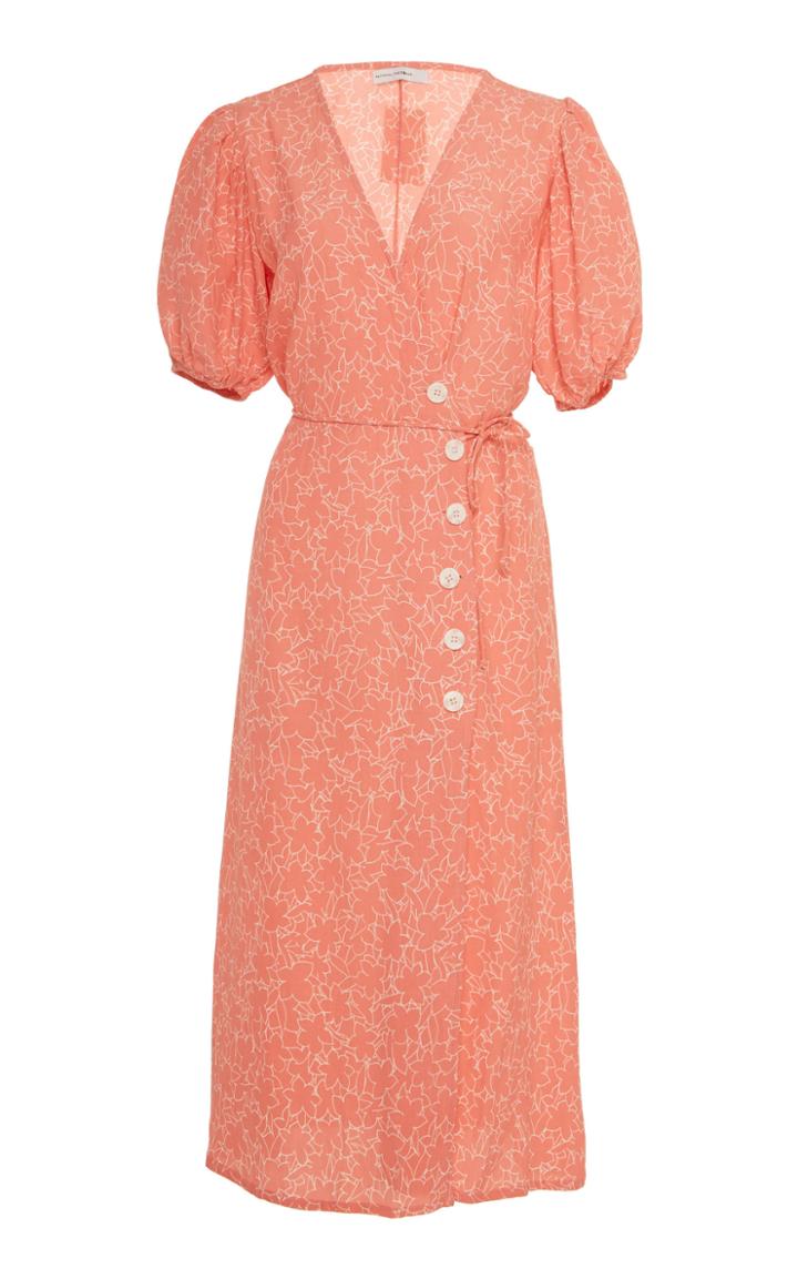 Faithfull The Brand Fran Floral-print Crepe Midi Dress Size: Xs