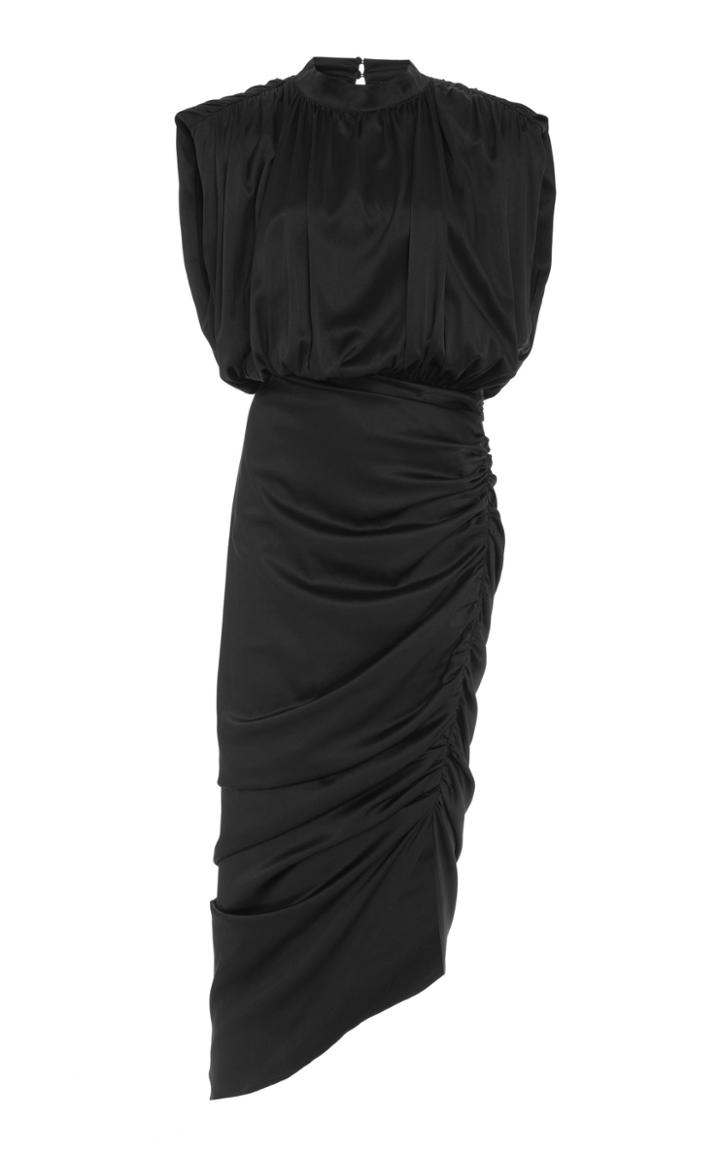 Veronica Beard Kendall Draped Silk-charmeuse Midi Dress