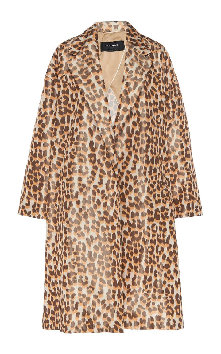 Rochas Okawa Printed Silk Trench Coat