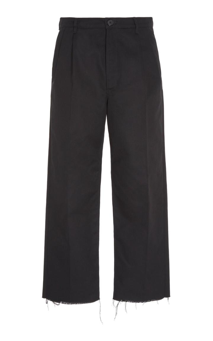 Givenchy Raw-edge Cotton-blend Cropped Pants