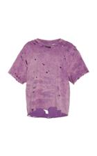 Amiri Distressed Acid Wash Cropped Tee