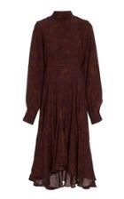 Amur Wilder High-neck Silk Paisley Dress