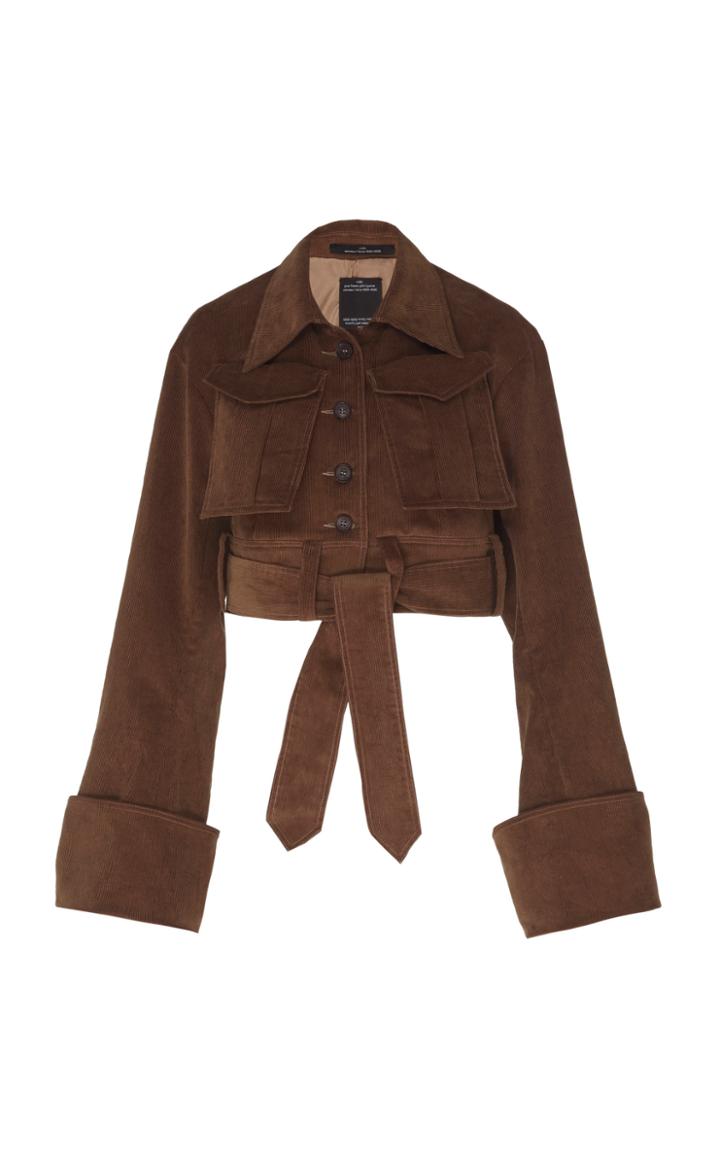 Rokh Belted Crop Cotton Jacket