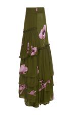 Johanna Ortiz Bohemia Tiered Double Georgette Skirt