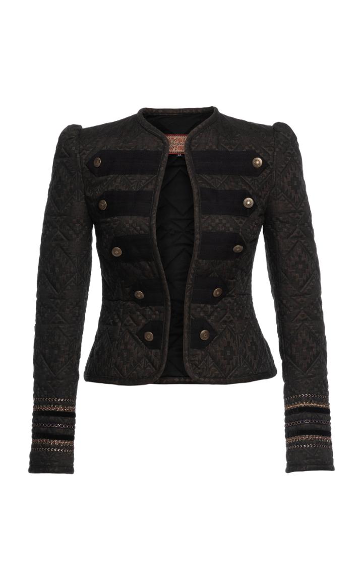 Moda Operandi Lena Hoschek Folklore Ribbon-detailed Jacquard Military Jacket