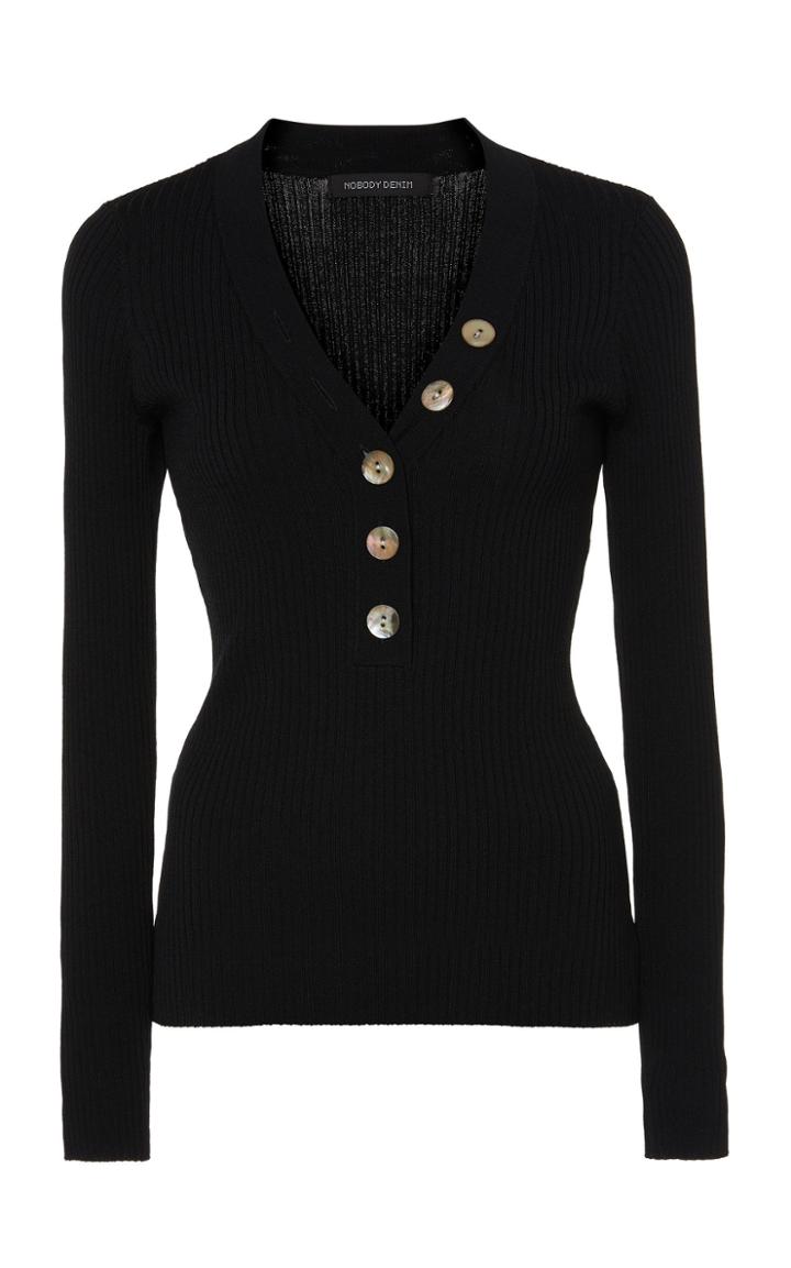 Nobody Denim Nolita Button-embellished Knitted Top