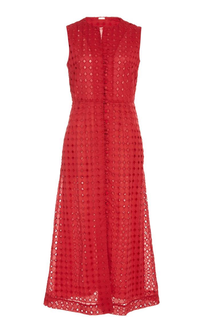 Cult Gaia Gia Eyelet Midi Dress