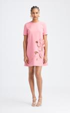 Moda Operandi Oscar De La Renta Floral Cutout Wool-blend Mini Dress